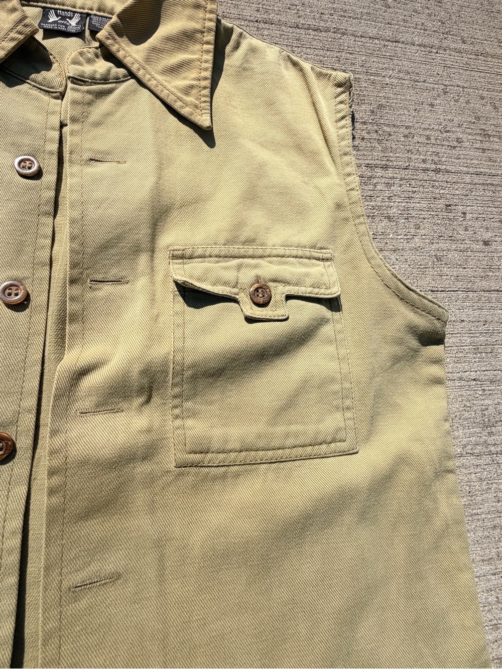 Vintage SEARS “hands off” tan vest size S made I. Hong Kong quality - Picture 5 of 16